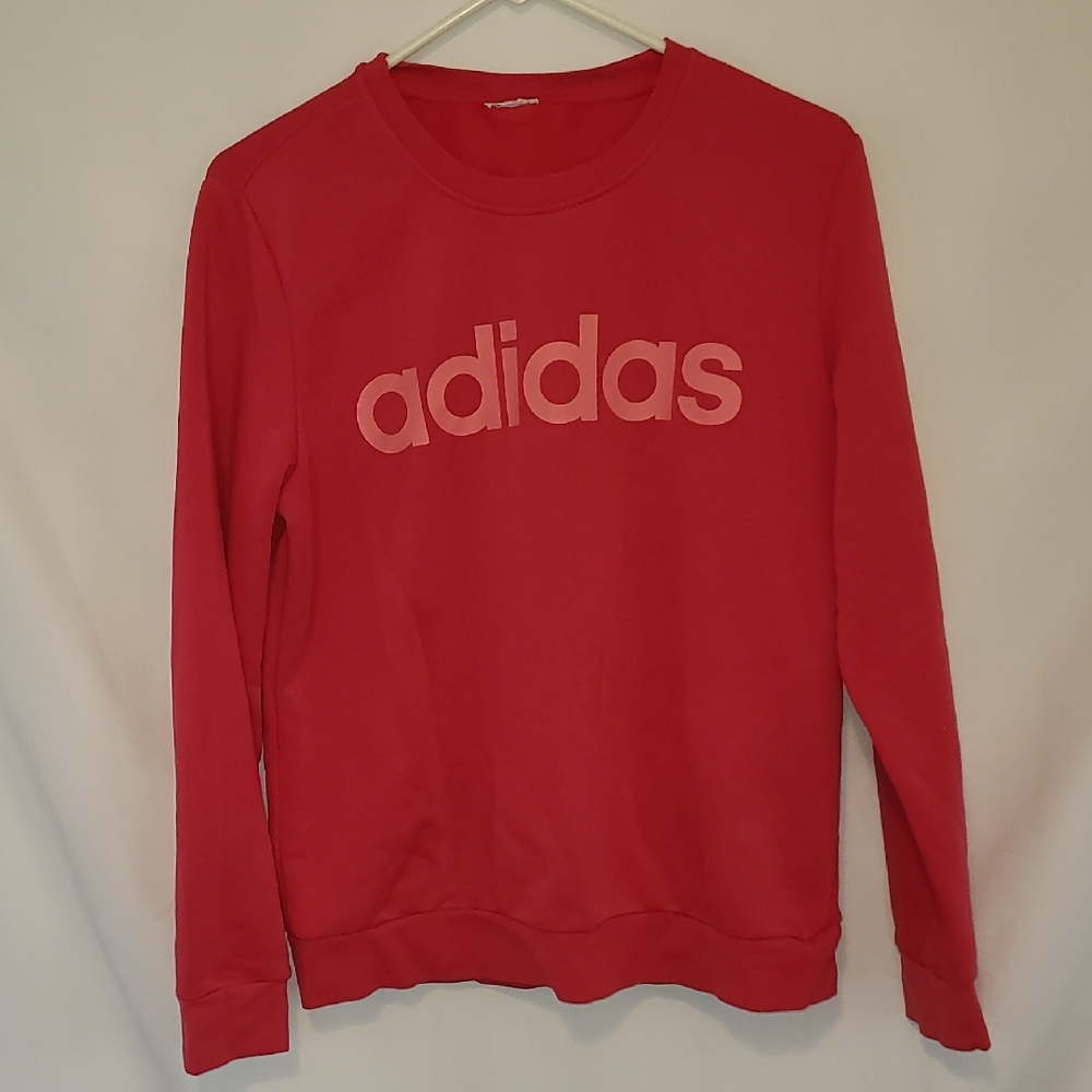 Adidas Women's Dark Pink Crew Neck Sweater